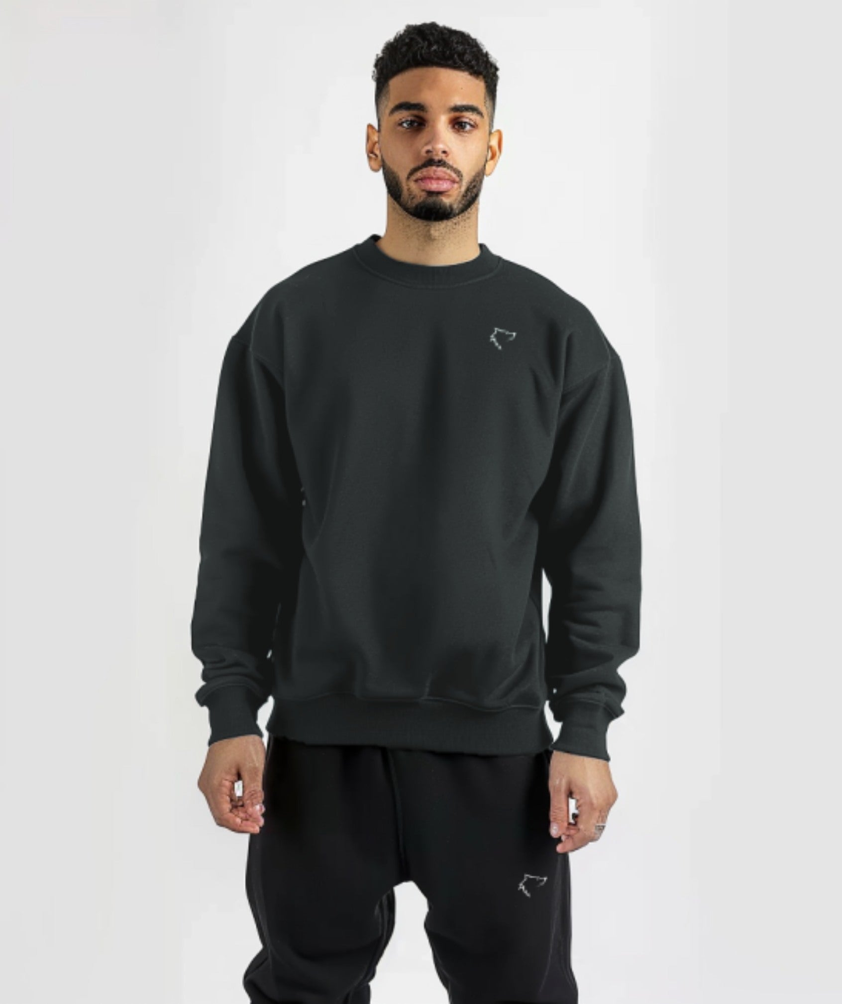 Apex™ dark grey Alpha Fix sweatshirt front view - sustainable long sleeve