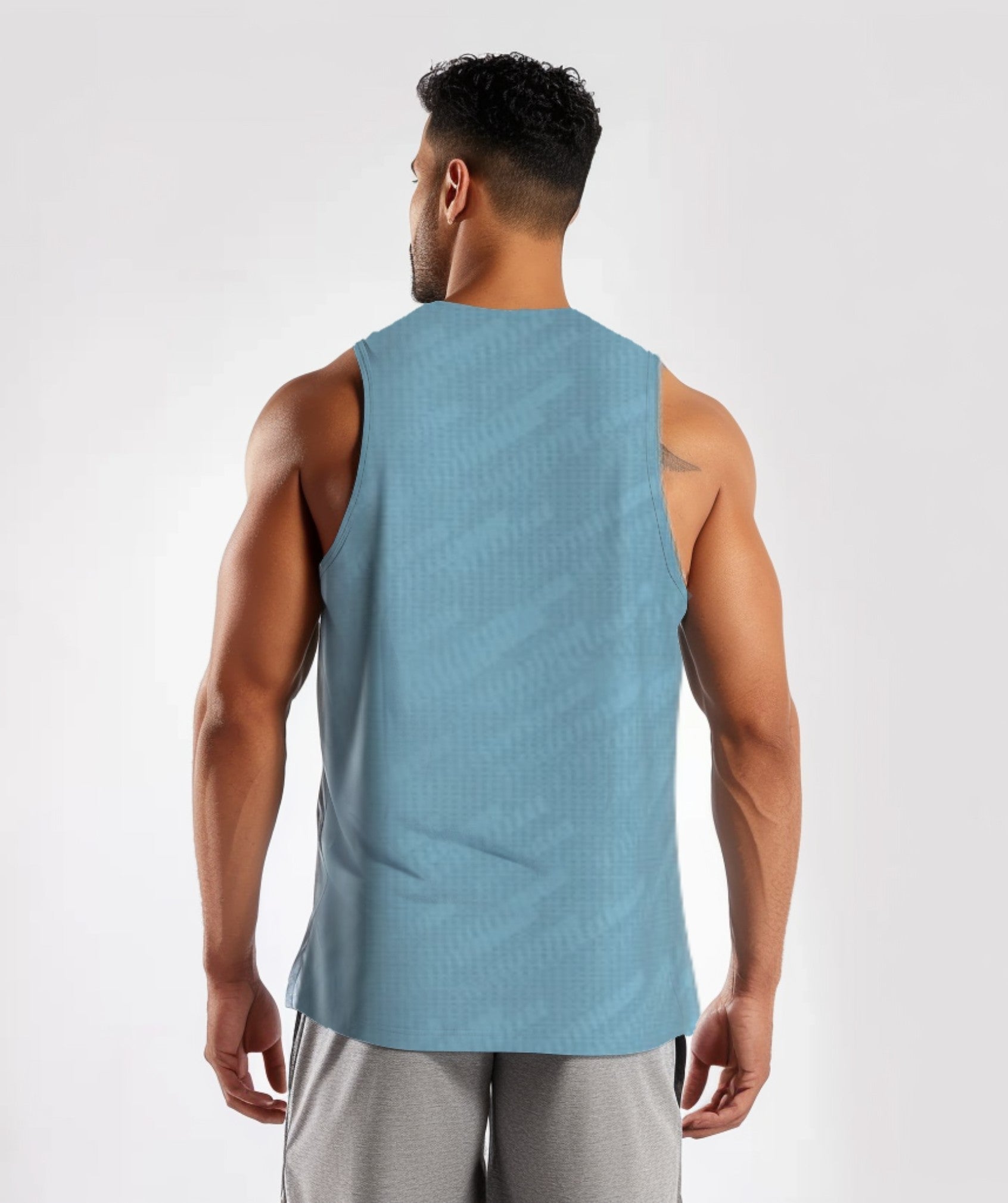 Apex™ light green Flex Tank Top back view - sustainable activewear