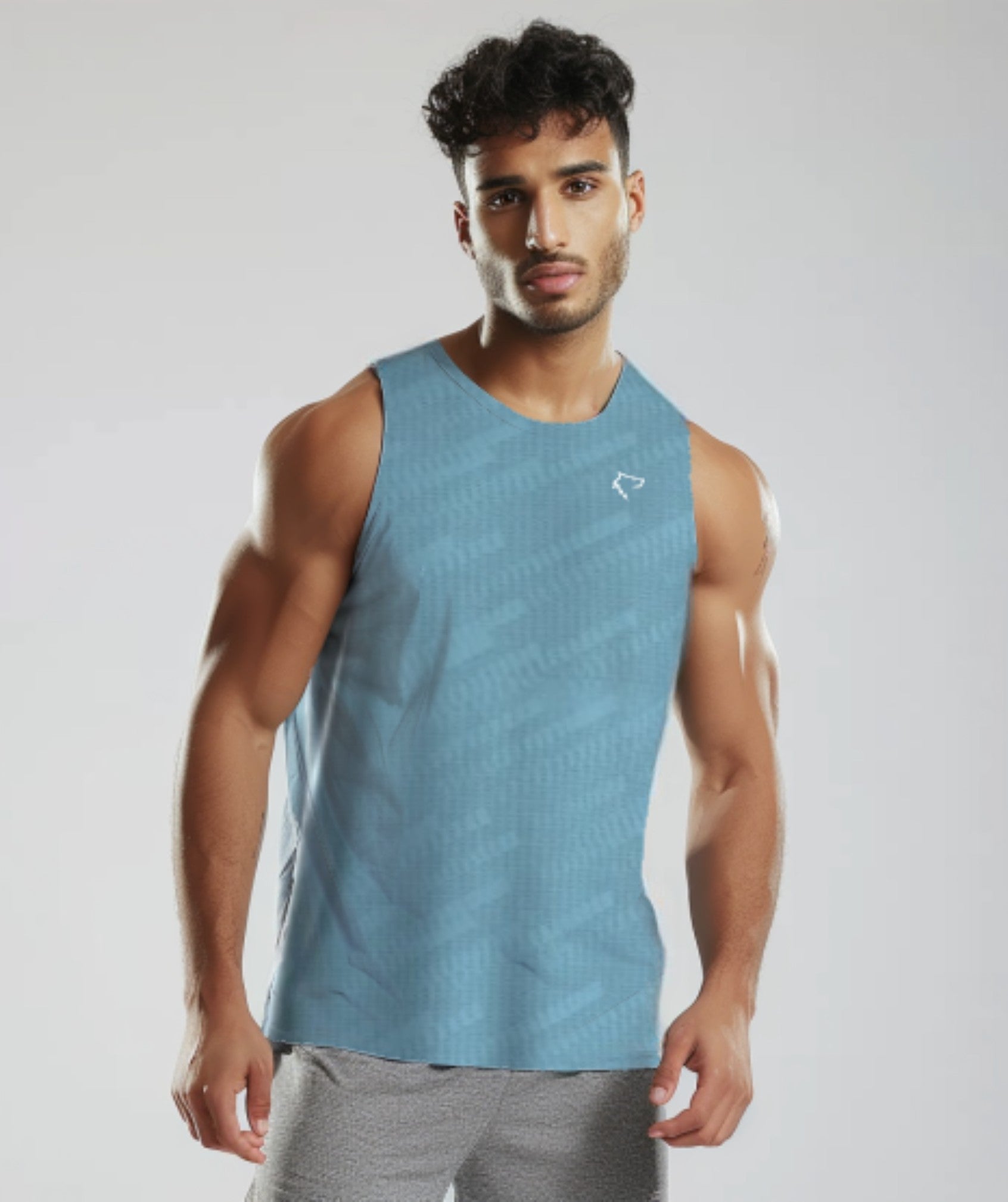 Apex™ light green Flex Tank Top front view - eco-friendly and flexible top