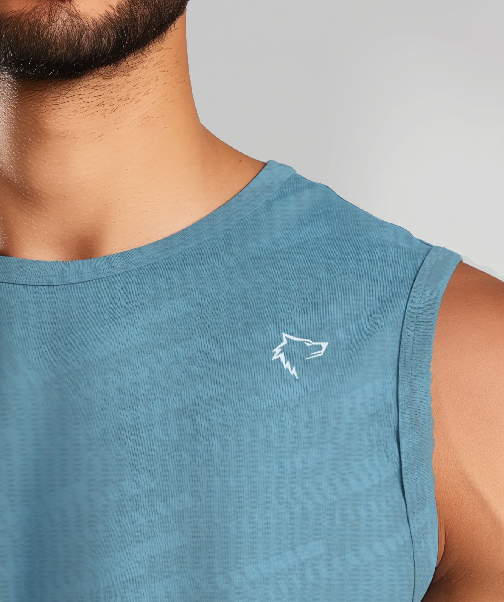 Apex™ light green Flex Tank Top close-up - detailed look at eco-friendly fabric