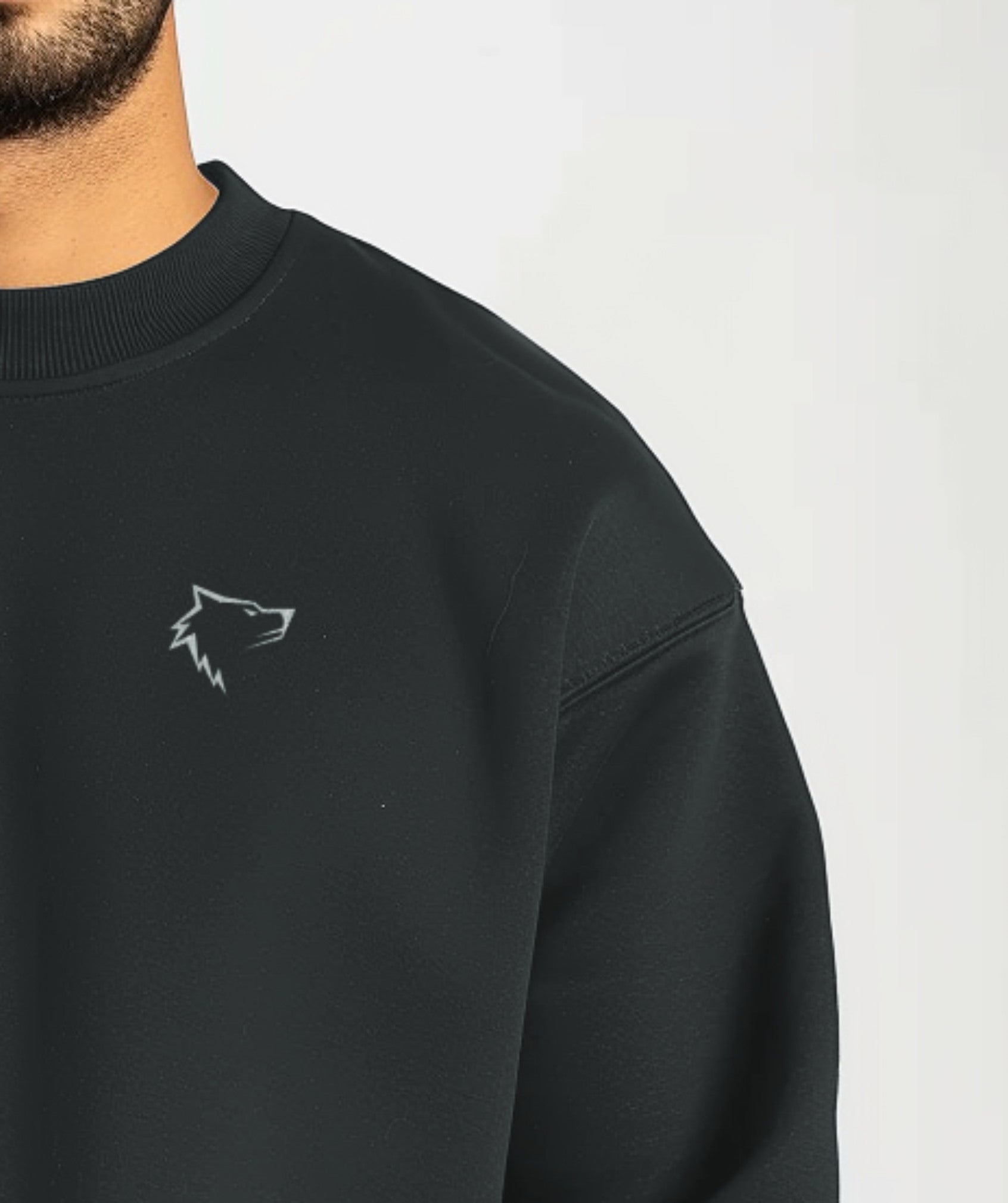 Apex™ dark grey Alpha Fix sweatshirt close-up - eco-friendly activewear