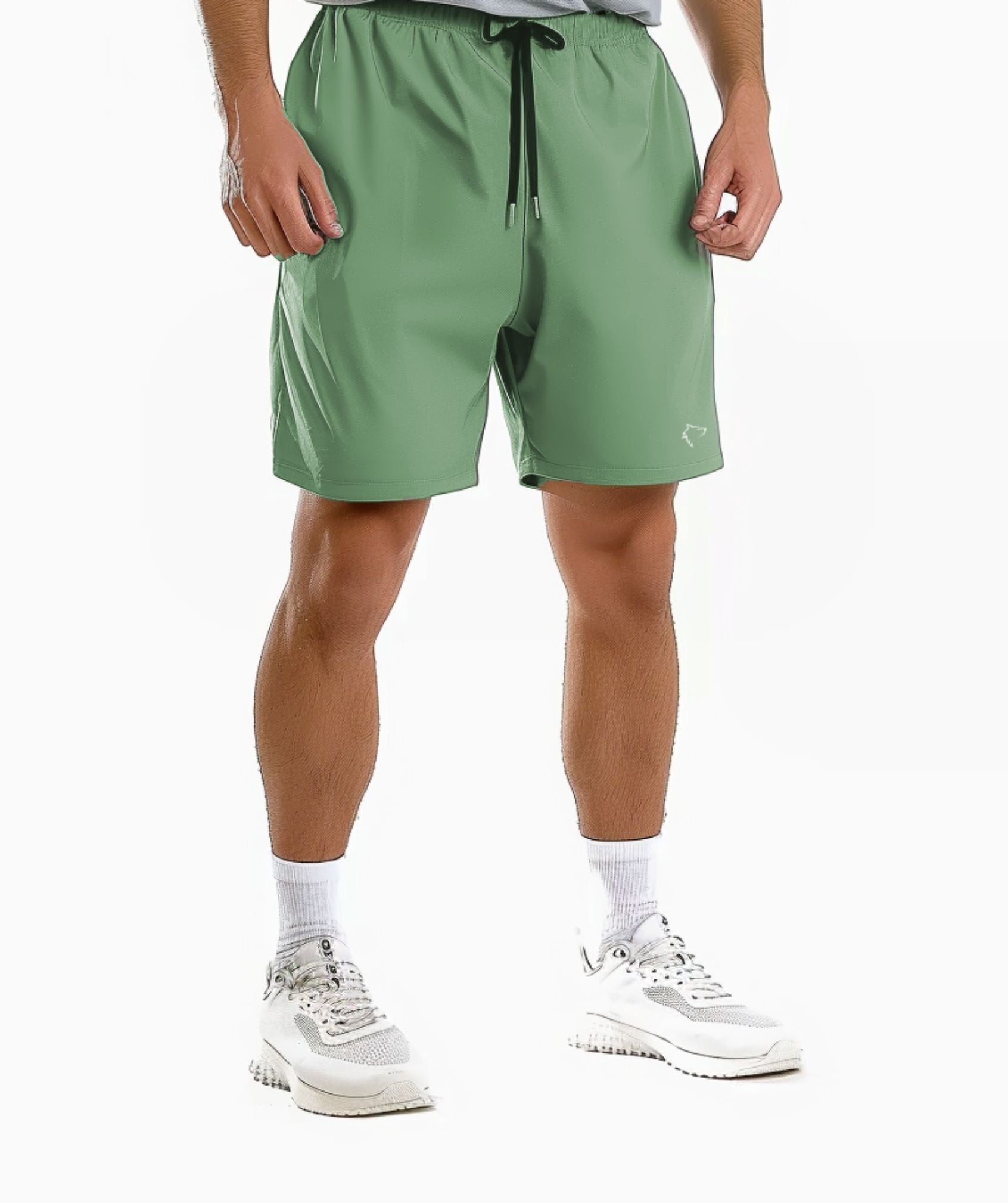 Apex™ green Pinnacle Shorts front view - eco-friendly and durable shorts