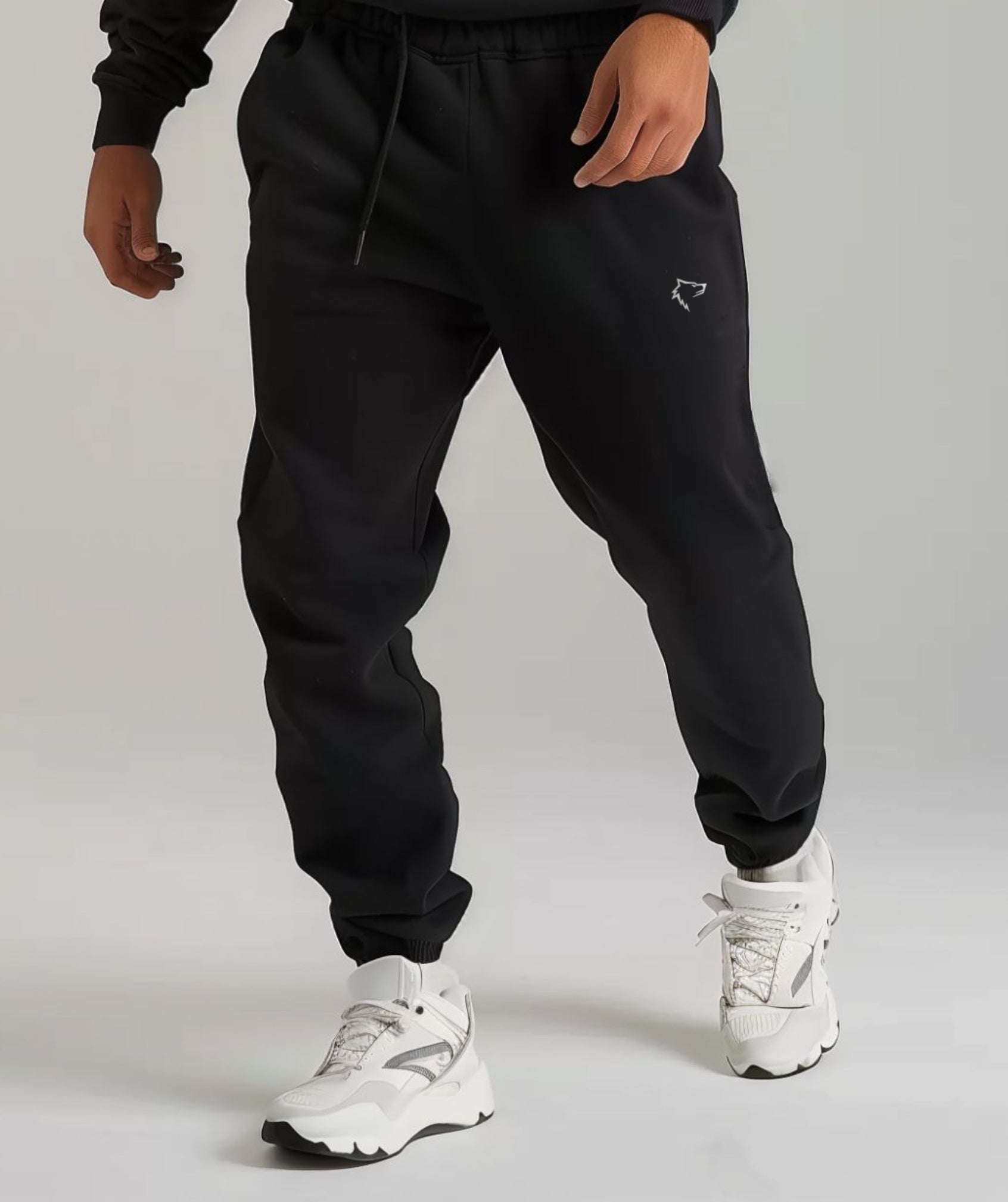 Apex™ black Comfort Pants front view - eco-friendly and cozy pants