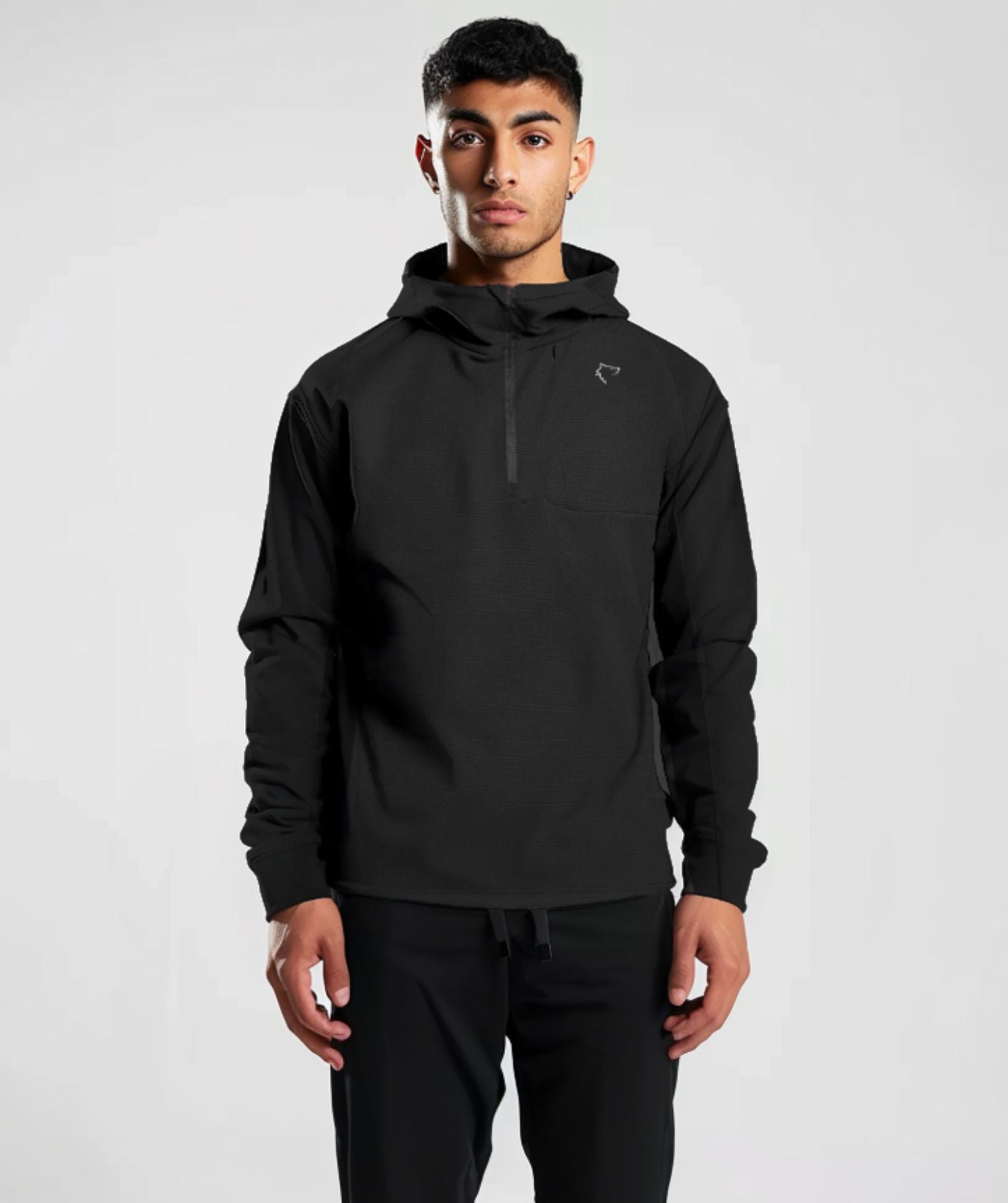 Apex™ black Summit Hoodie front view - eco-friendly and durable hoodie