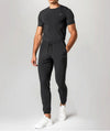 "Apex™ black Lone Leggings front view - eco-friendly activewear