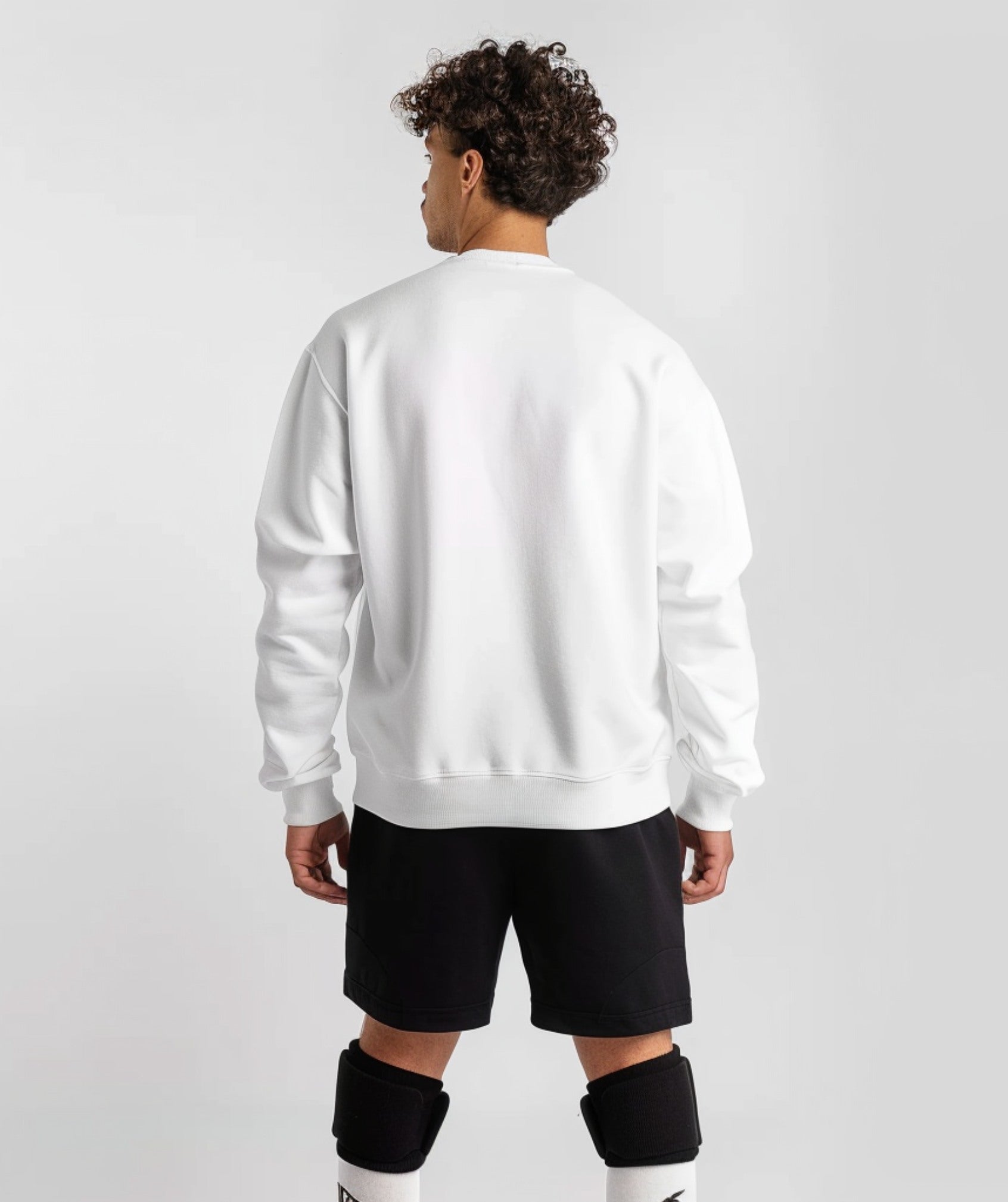 Apex™ white Alpha Fix sweatshirt back view - high-performance sweatshirt