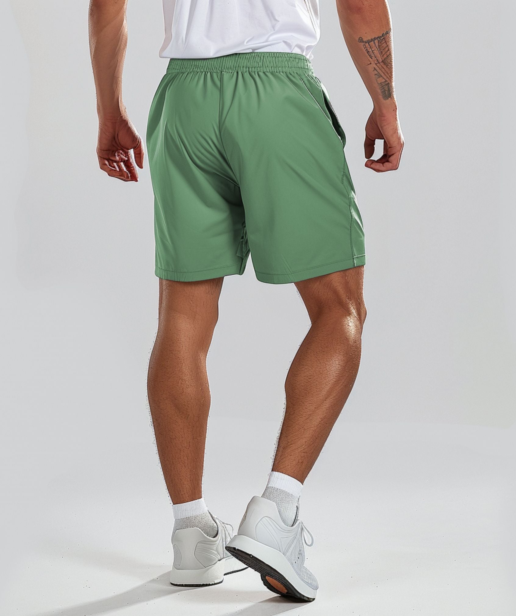 Apex™ green Pinnacle Shorts back view - sustainable activewear