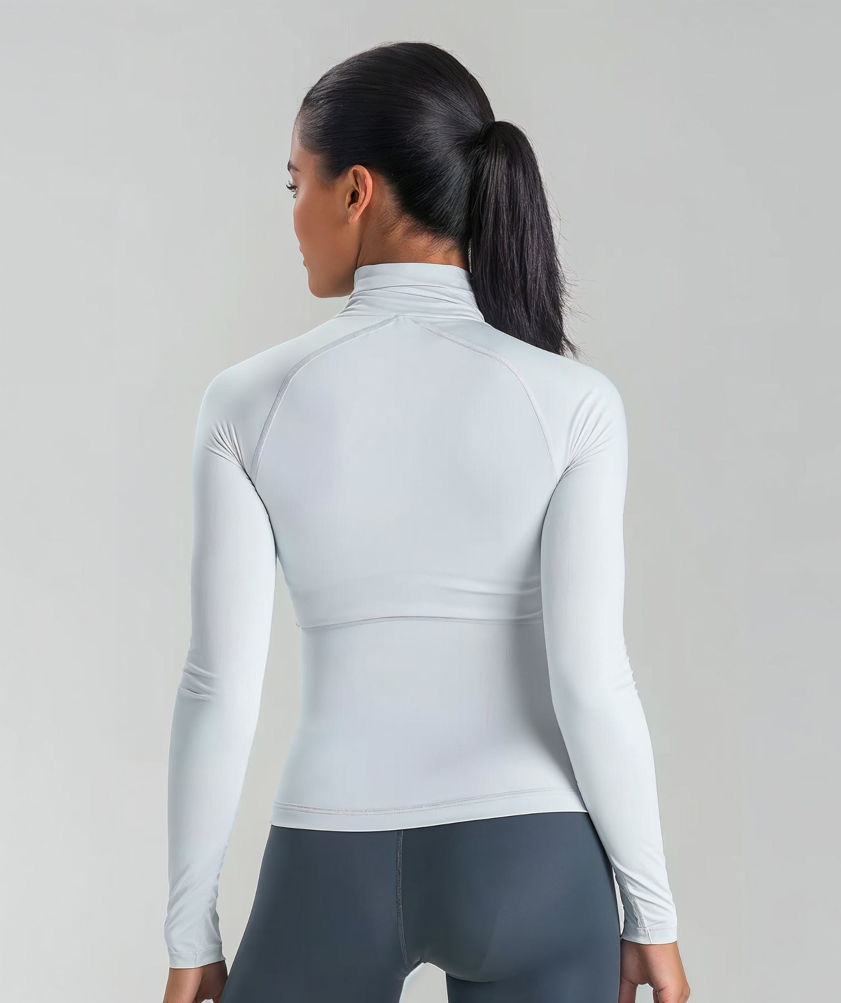 Apex™ white Serenity Jacket back view - sustainable activewear