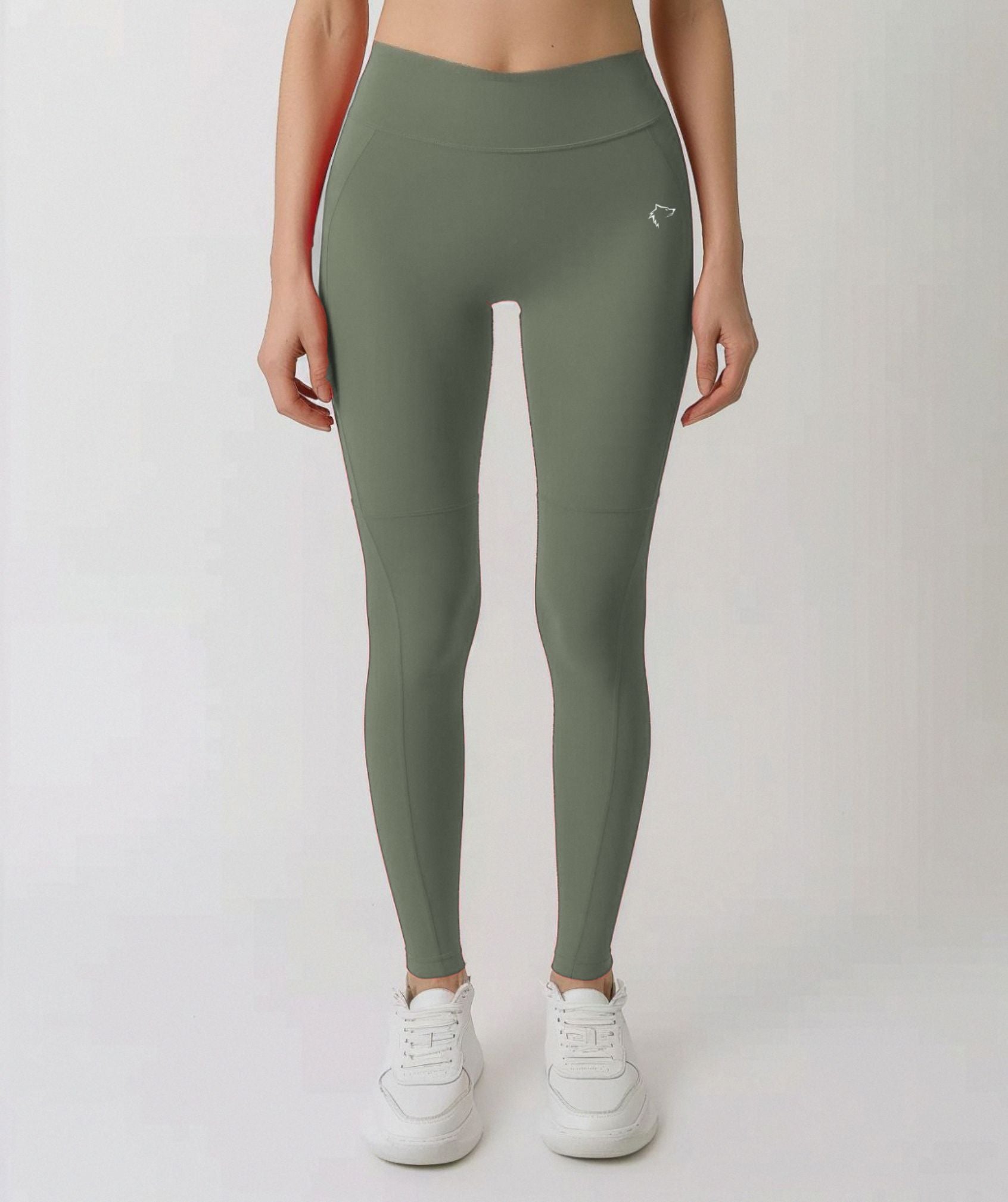 Apex™ army green Harmony Leggings front view - eco-friendly and comfortable leggings