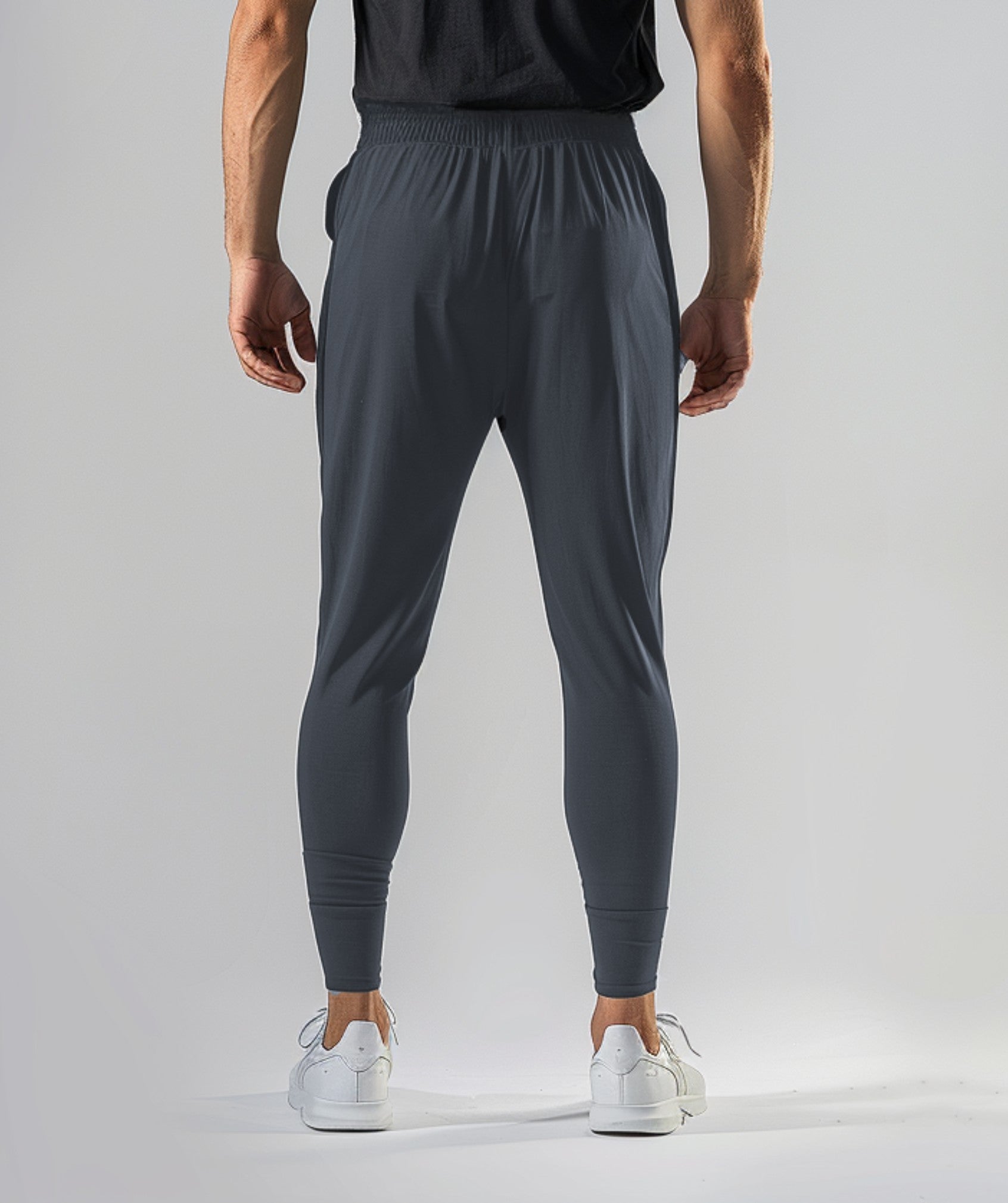 Apex™ gray Lone Leggings back view - high-performance workout gear