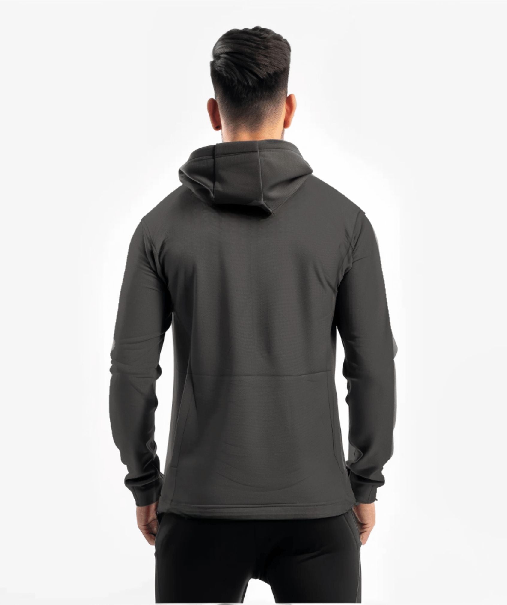 Apex™ army green Summit Hoodie back view - sustainable activewear
