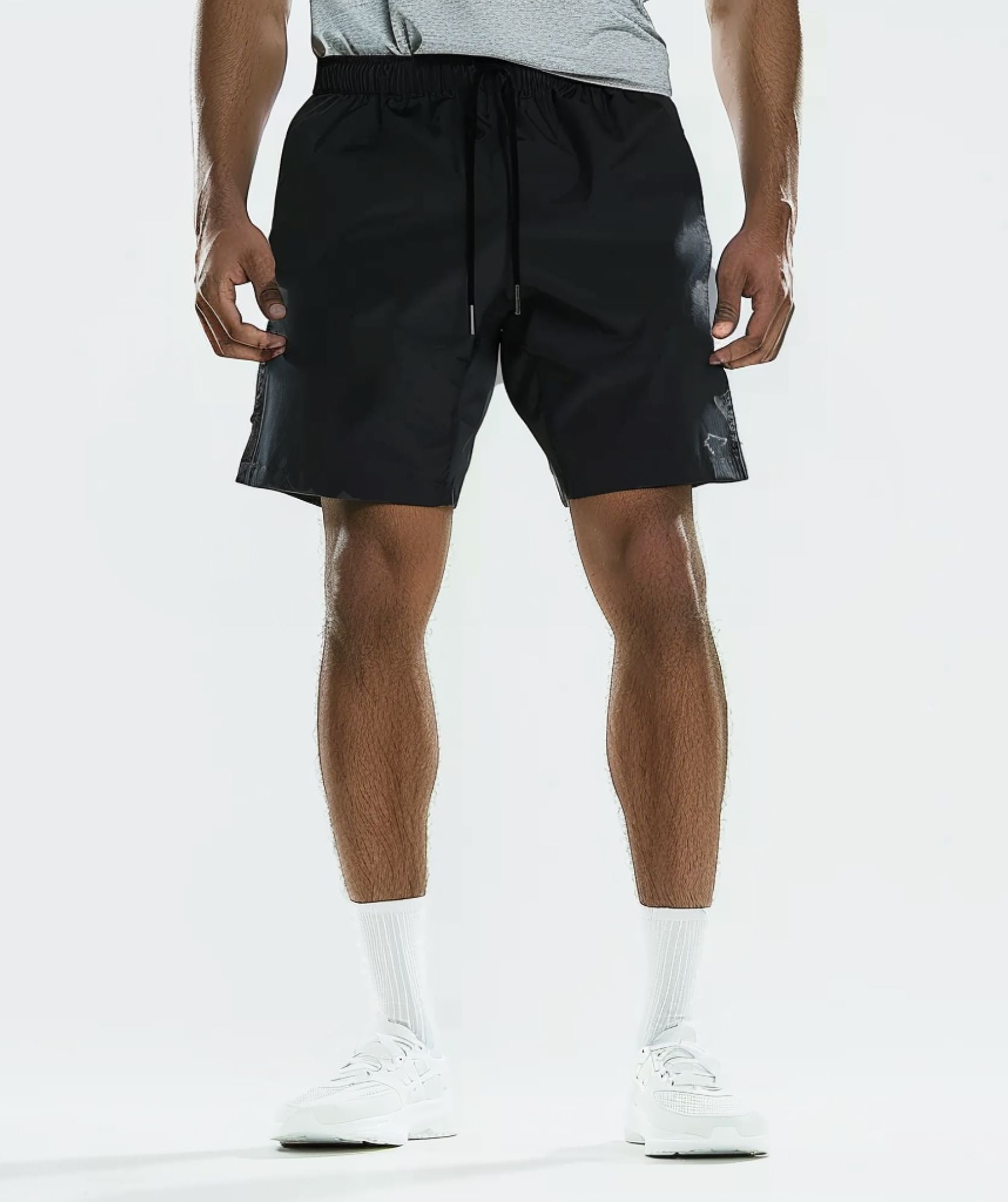 Apex™ black Pinnacle Shorts front view - eco-friendly and durable shorts