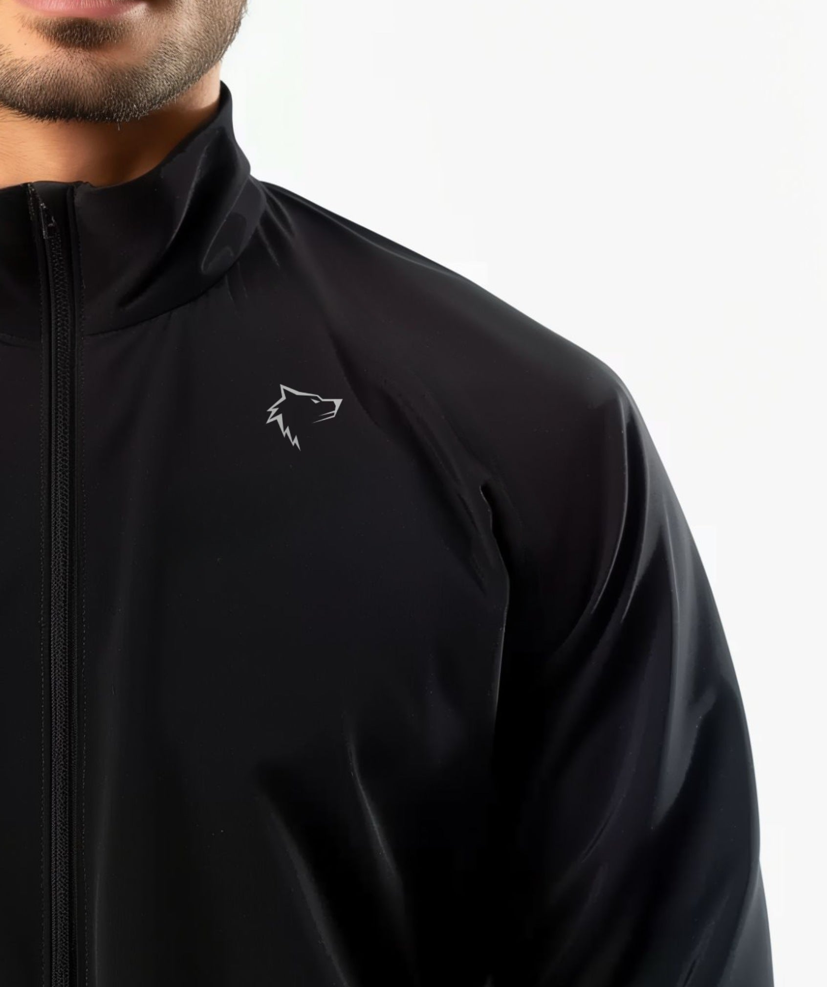 Apex™ black Summit Jacket close-up - detailed look at eco-friendly fabric