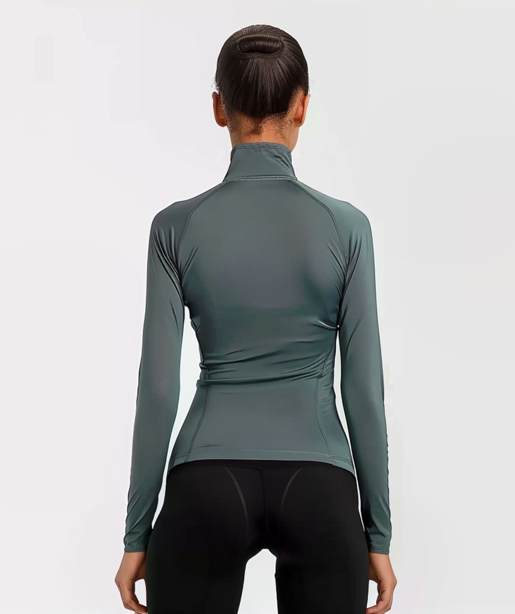 Apex™ army green Serenity Jacket back view - sustainable activewear