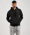 Apex™ black Comfort Hoodie front view - sustainable and cozy hoodie