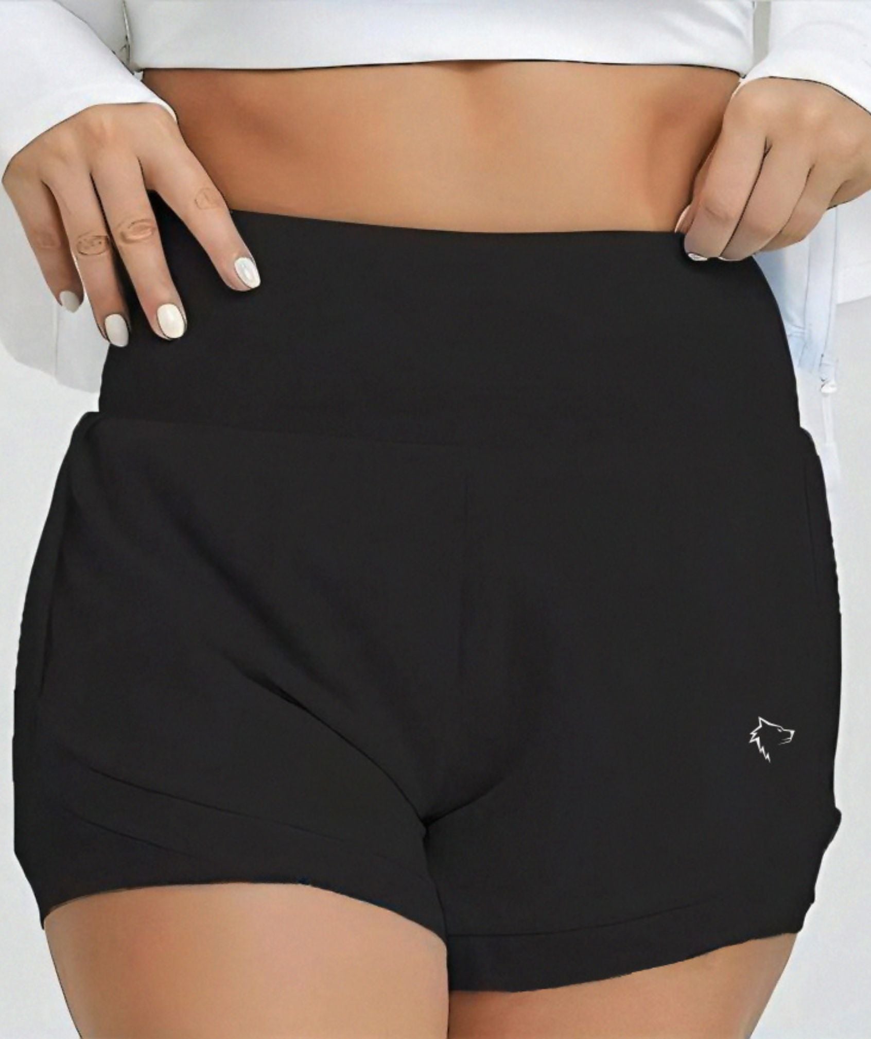 Apex™ black Motion Shorts front view - high-performance activewear