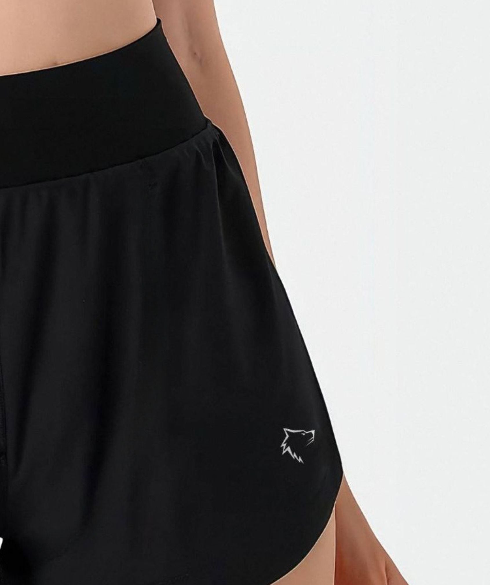 Apex™ black Motion Shorts close-up - detailed look at high-quality fabric