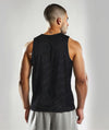 Apex™ black Flex Tank Top back view - sustainable activewear