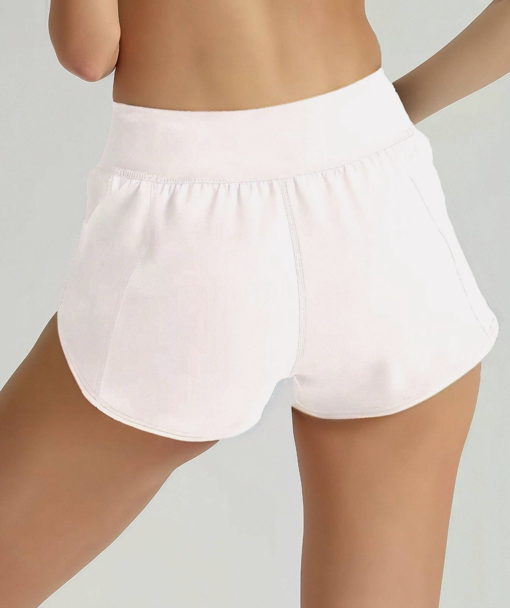 Apex™ white Motion Shorts back view - comfortable and flexible shorts