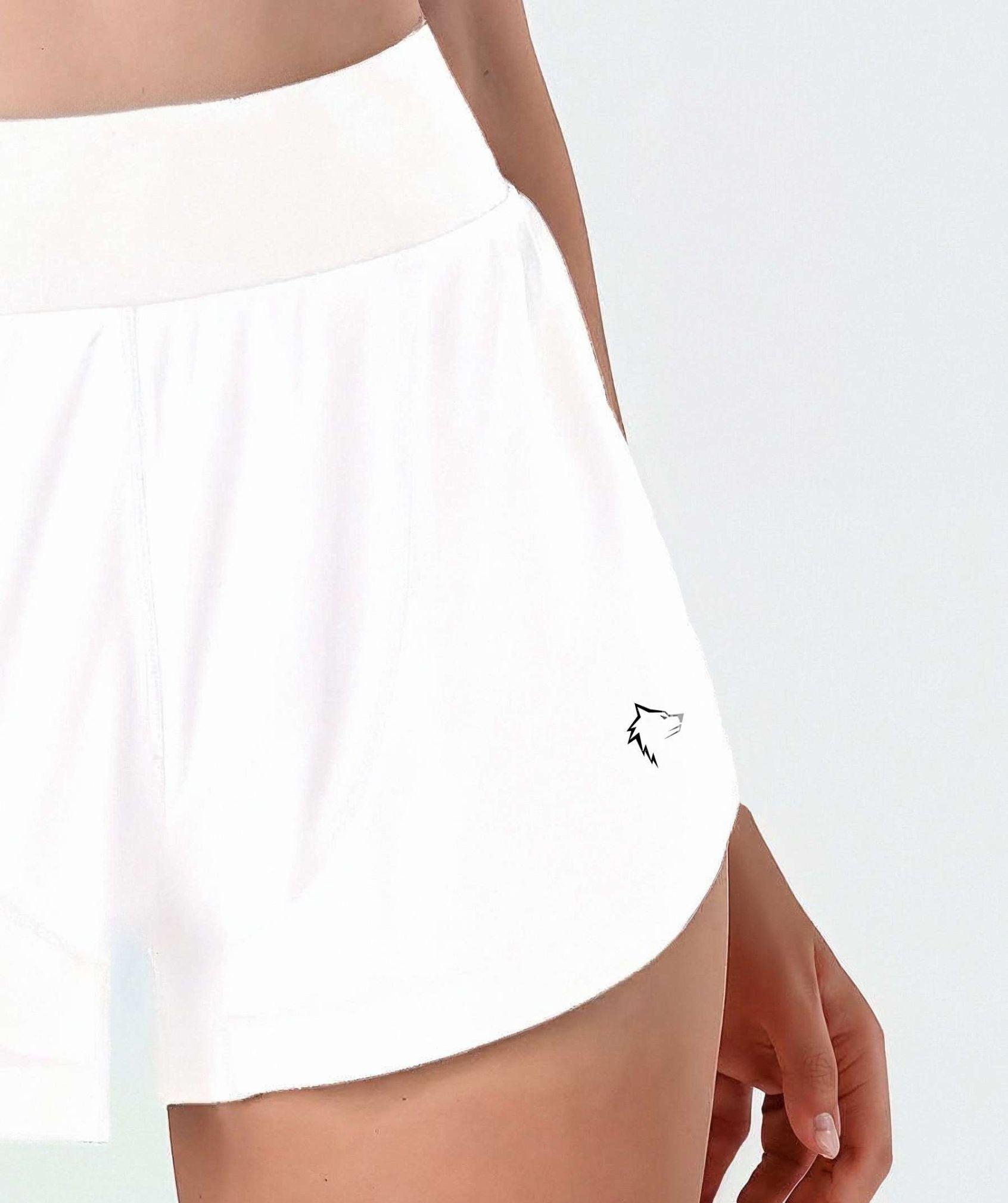 Apex™ white Motion Shorts close-up - detailed look at high-quality fabric