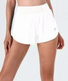 Apex™ white Motion Shorts front view - high-performance activewear